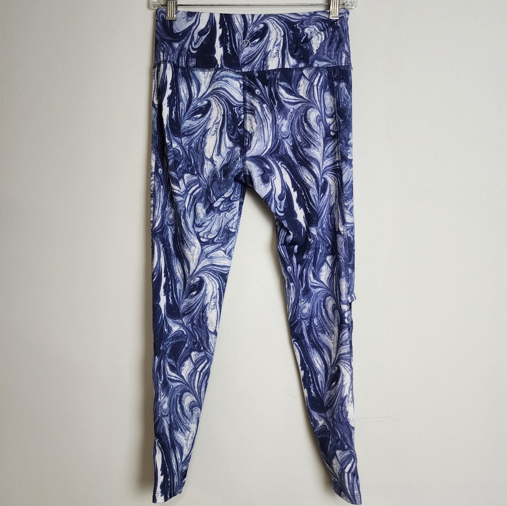 Vogo‎ Athletic blue marble print workout leggings